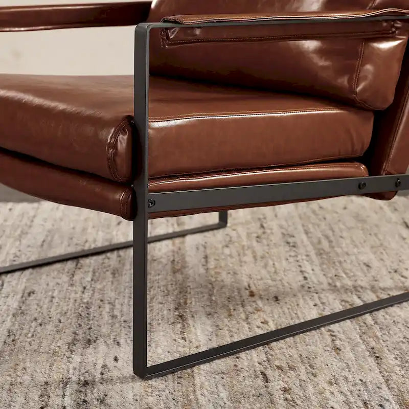 Juego de 2 sillones decorativos modernos de piel sintética