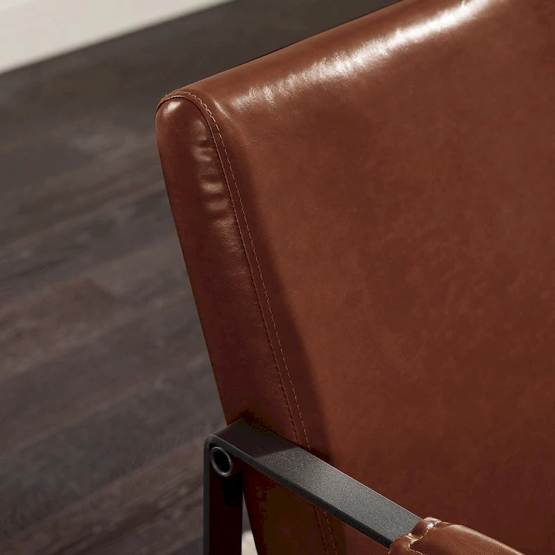Juego de 2 sillones decorativos modernos de piel sintética