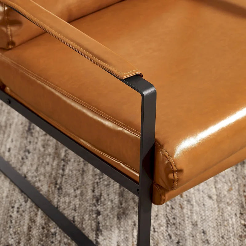 Juego de 2 sillones decorativos modernos de piel sintética