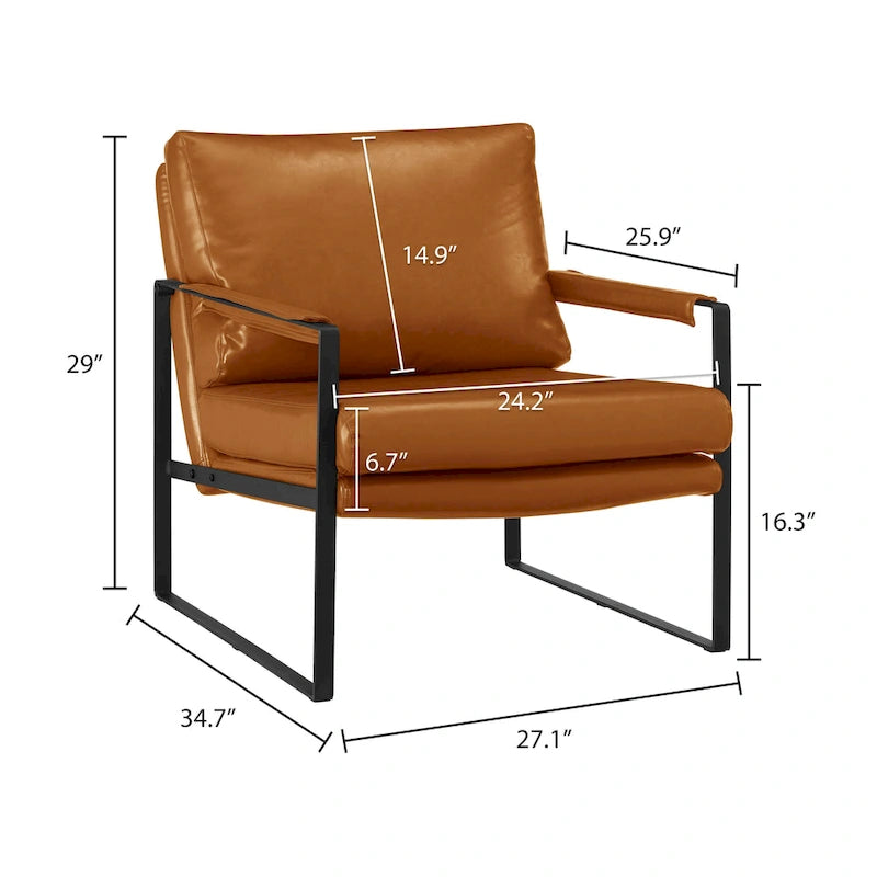 Juego de 2 sillones decorativos modernos de piel sintética