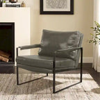 Juego de 2 sillones decorativos modernos de piel sintética