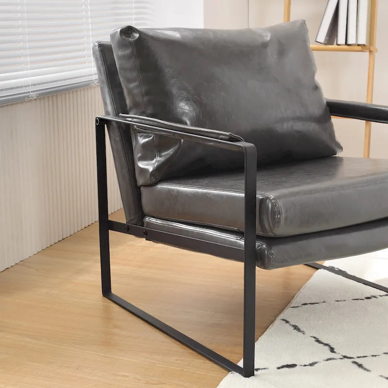 Juego de 2 sillones decorativos modernos de piel sintética