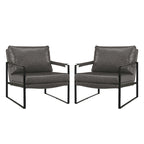Juego de 2 sillones decorativos modernos de piel sintética