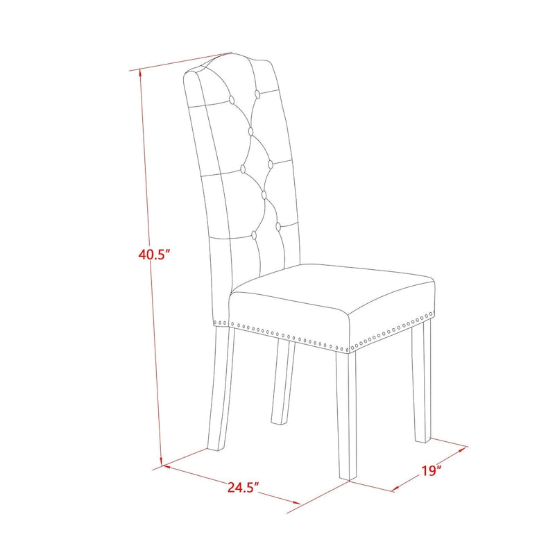 Juego de comedor de 3 piezas que incluye una mesa de comedor redonda y 2 sillas Parson de lino, (Opciones de acabado)