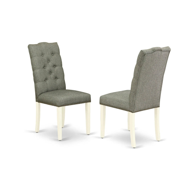 Juego de comedor de 3 piezas que incluye una mesa de comedor redonda y 2 sillas Parson de lino, (Opciones de acabado)