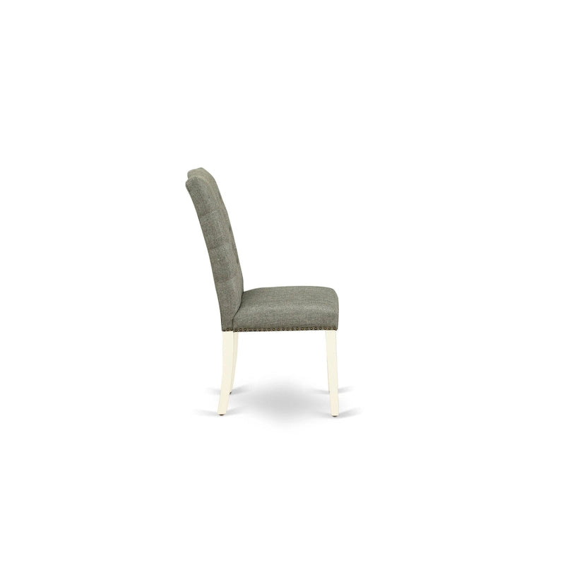 Juego de comedor de 3 piezas que incluye una mesa de comedor redonda y 2 sillas Parson de lino, (Opciones de acabado)