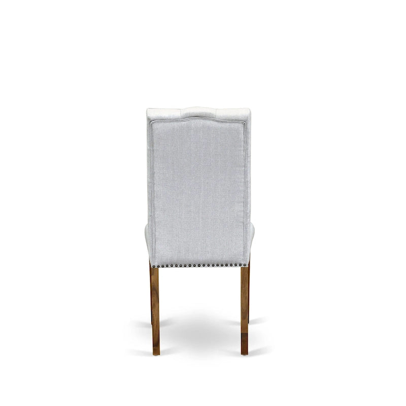 Juego de comedor de 3 piezas que incluye una mesa de comedor redonda y 2 sillas Parson de lino, (Opciones de acabado)