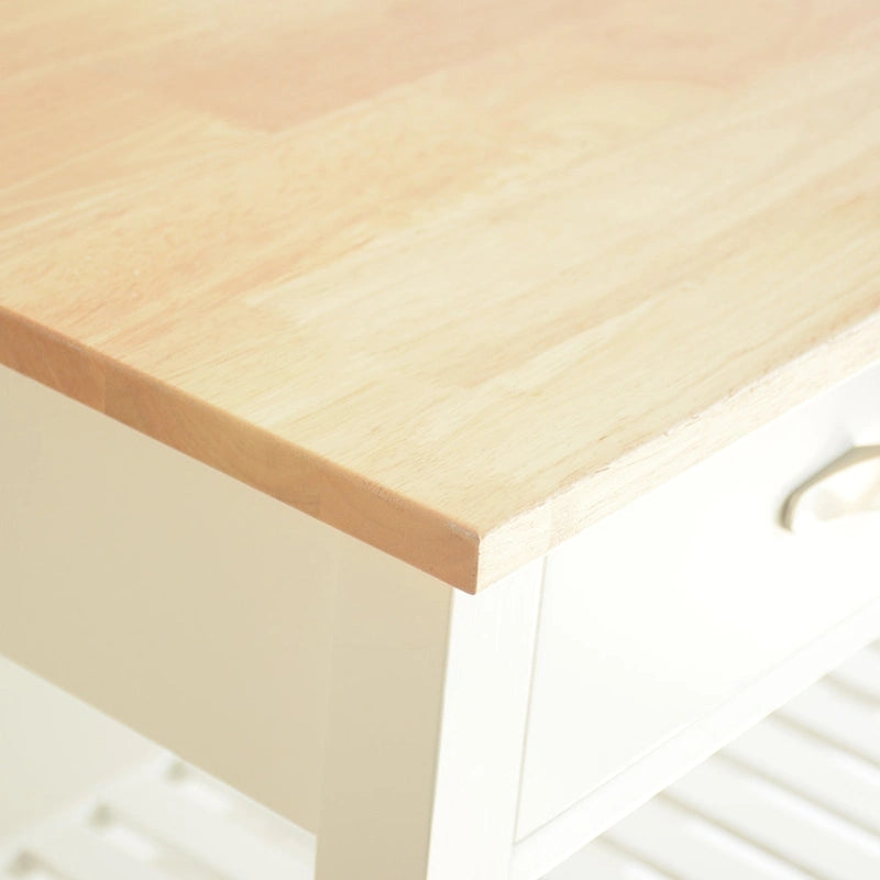 Isla de cocina rodante de madera de 45", carro de almacenamiento utilitario con 2 cajones y toallero