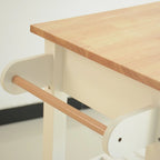 Isla de cocina rodante de madera de 45", carro de almacenamiento utilitario con 2 cajones y toallero
