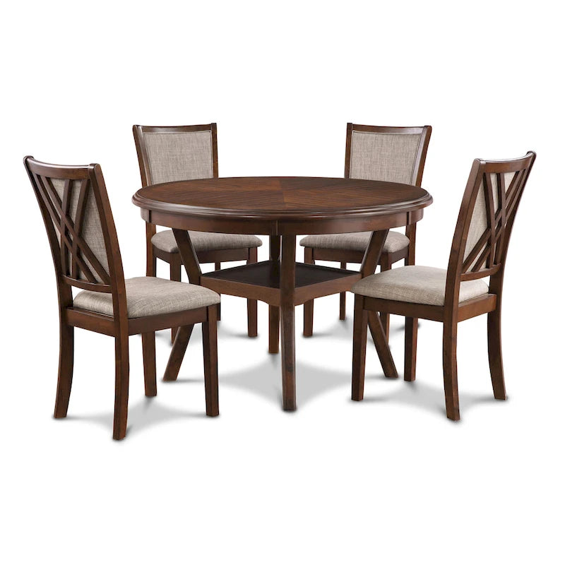 Juego de comedor redondo de 5 piezas