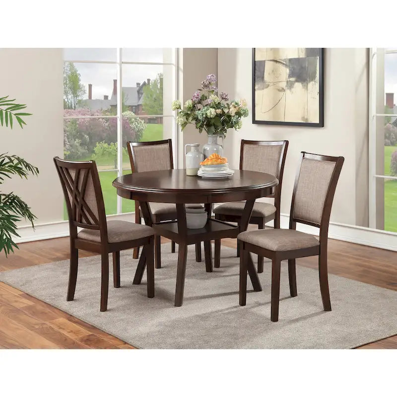 Juego de comedor redondo de 5 piezas