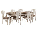 Juego de comedor extensible de madera de caucho maciza para 4-6 personas
