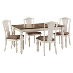 Juego de comedor extensible de madera de caucho maciza para 4-6 personas