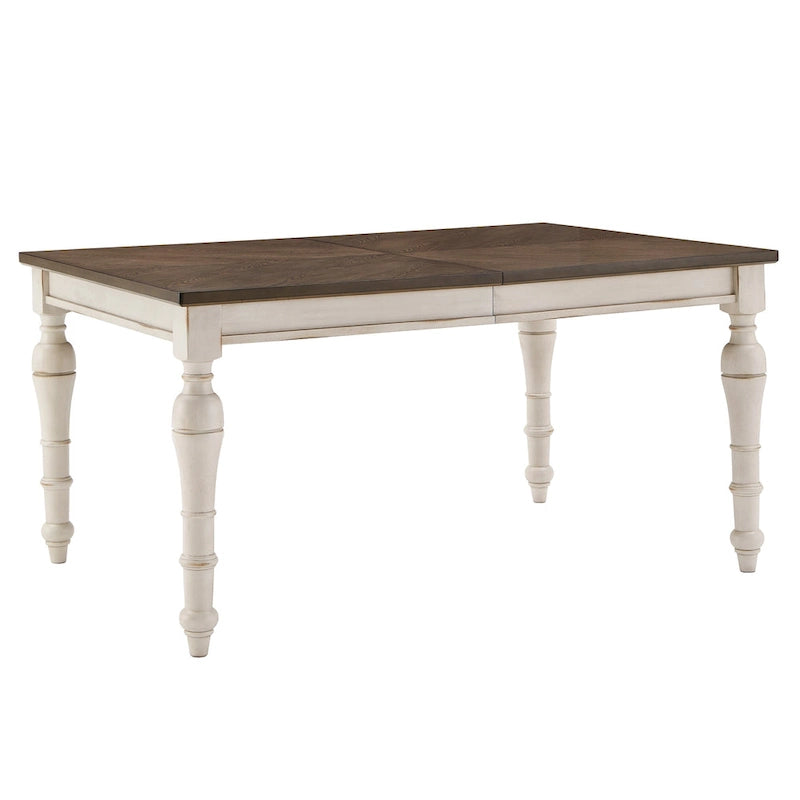 Juego de comedor extensible de madera de caucho maciza para 4-6 personas