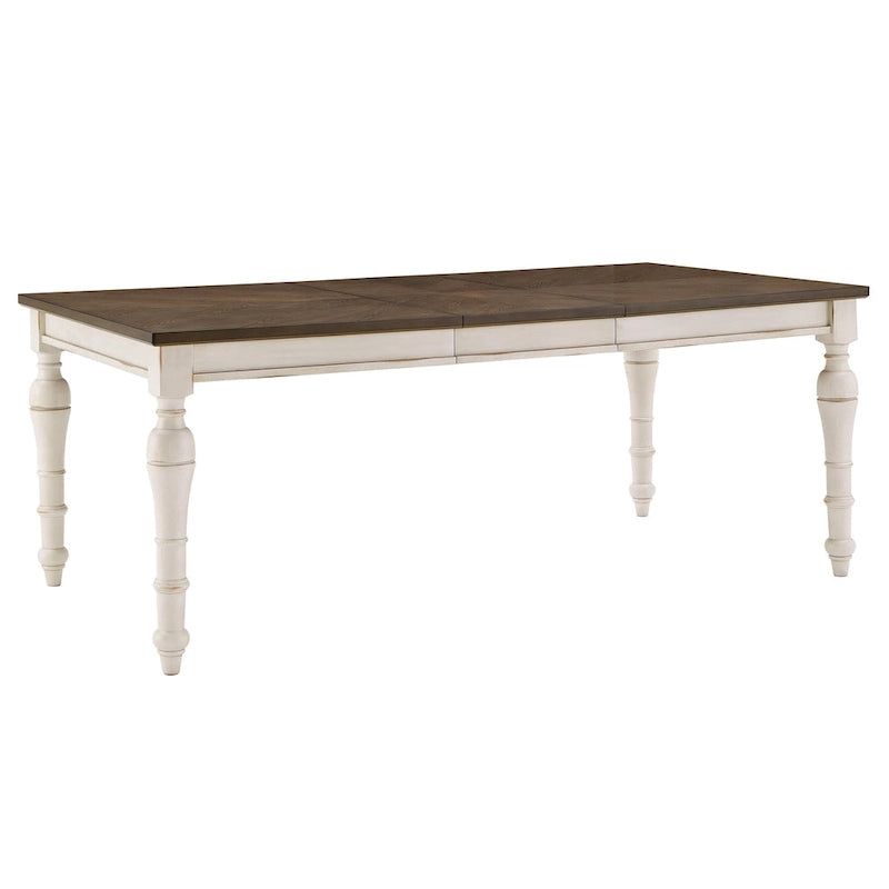 Juego de comedor extensible de madera de caucho maciza para 4-6 personas