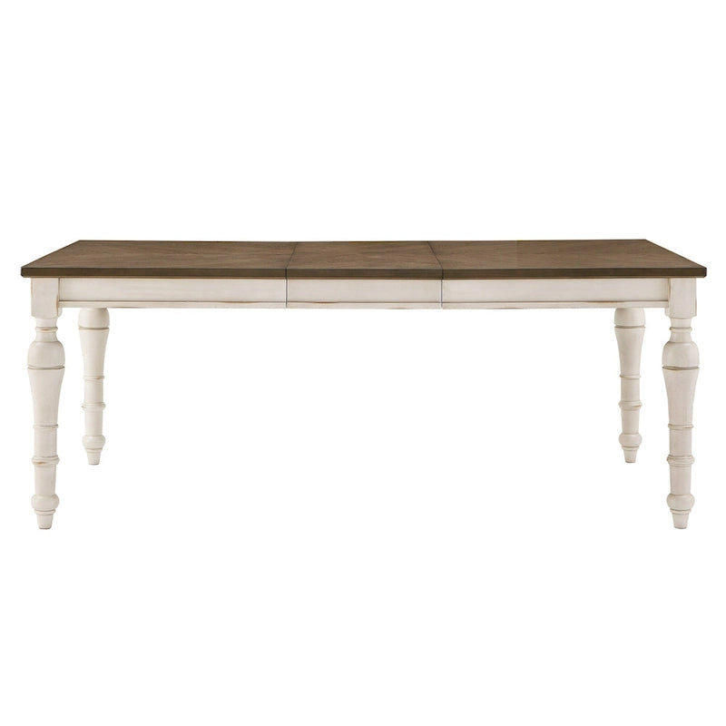 Juego de comedor extensible de madera de caucho maciza para 4-6 personas