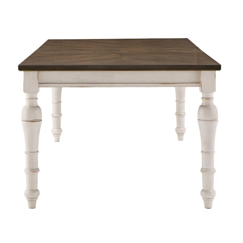 Juego de comedor extensible de madera de caucho maciza para 4-6 personas