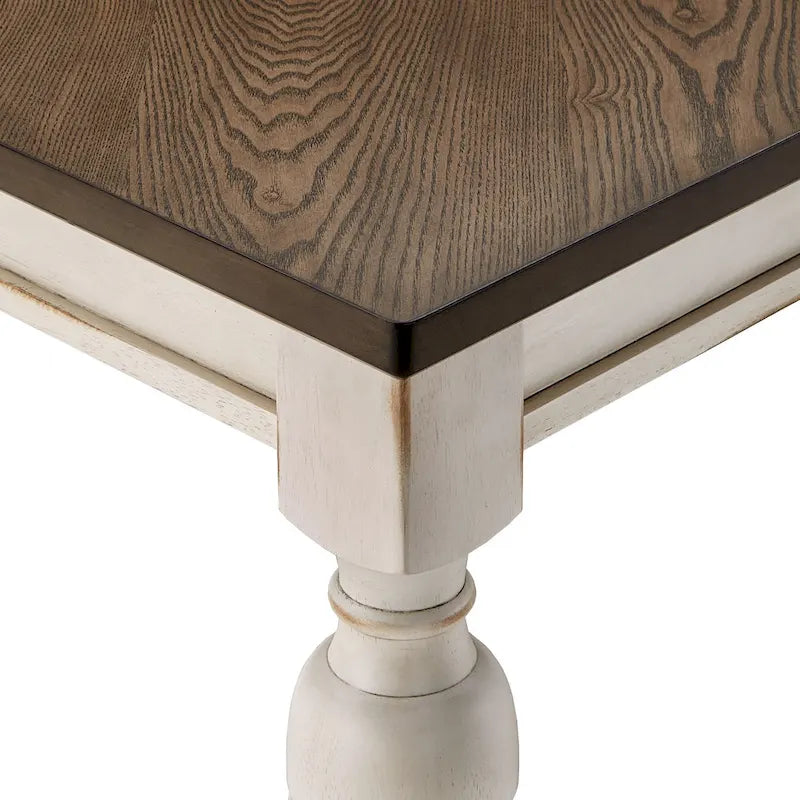 Juego de comedor extensible de madera de caucho maciza para 4-6 personas