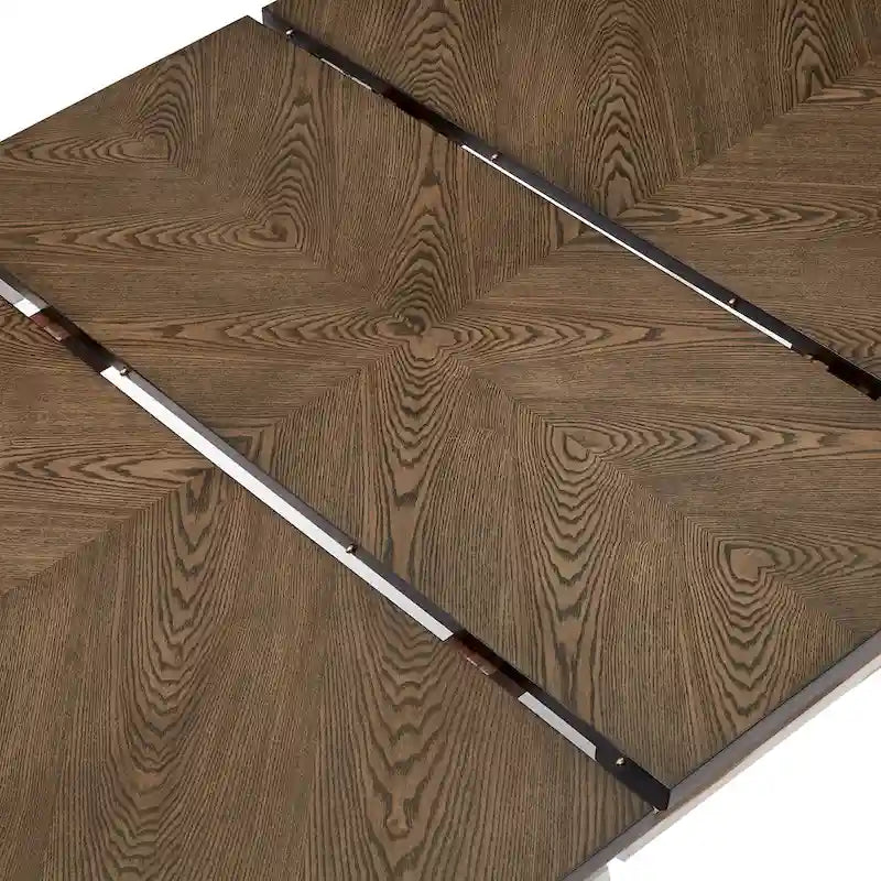 Juego de comedor extensible de madera de caucho maciza para 4-6 personas