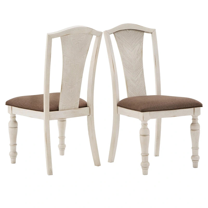 Juego de comedor extensible de madera de caucho maciza para 4-6 personas