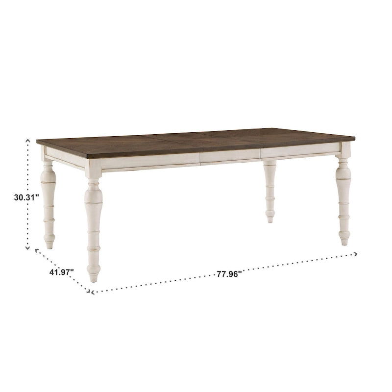 Juego de comedor extensible de madera de caucho maciza para 4-6 personas