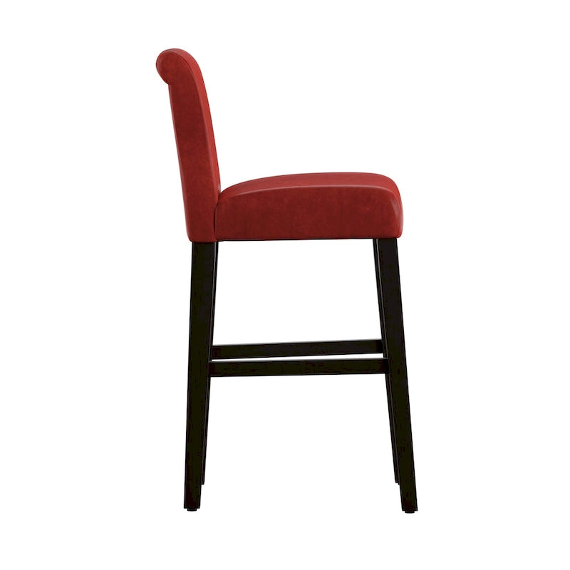 Taburetes de bar altos de piel sintética roja (juego de 2)
