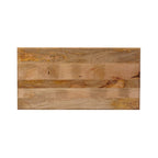 Mesa de centro de madera y ratán - Decapado en blanco