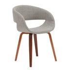Silla de comedor de estilo de mediados de siglo con tapicería de tela
