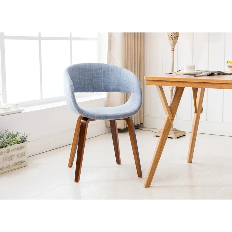  Mid-century Style Dining Chair With Fabric Upholstery
