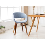 Mid-century Style Dining Chair With Fabric Upholstery
