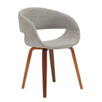 Silla de comedor de estilo de mediados de siglo con tapicería de tela