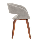 Silla de comedor de estilo de mediados de siglo con tapicería de tela