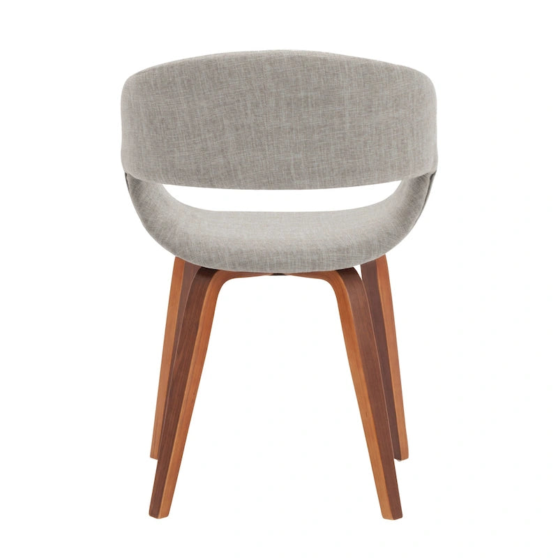 Silla de comedor de estilo de mediados de siglo con tapicería de tela