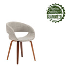 Silla de comedor de estilo de mediados de siglo con tapicería de tela
