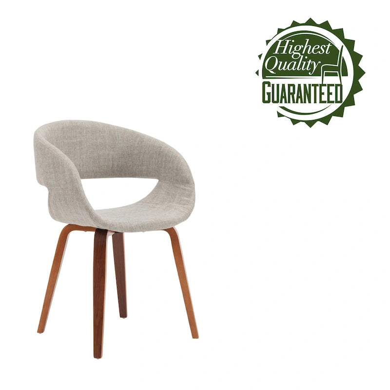 Silla de comedor de estilo de mediados de siglo con tapicería de tela