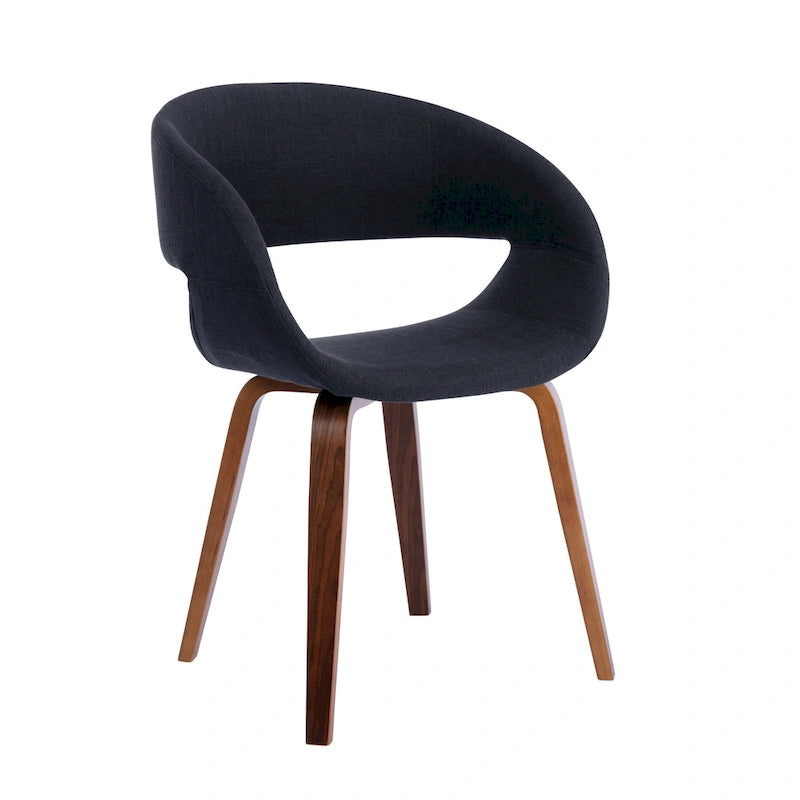 Silla de comedor de estilo de mediados de siglo con tapicería de tela