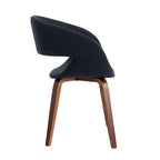 Silla de comedor de estilo de mediados de siglo con tapicería de tela