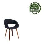 Silla de comedor de estilo de mediados de siglo con tapicería de tela