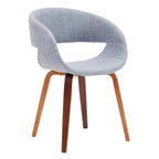 Silla de comedor de estilo de mediados de siglo con tapicería de tela