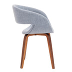 Silla de comedor de estilo de mediados de siglo con tapicería de tela