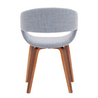 Silla de comedor de estilo de mediados de siglo con tapicería de tela