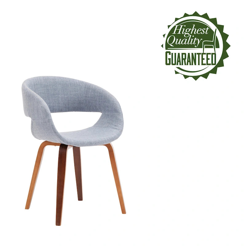 Silla de comedor de estilo de mediados de siglo con tapicería de tela