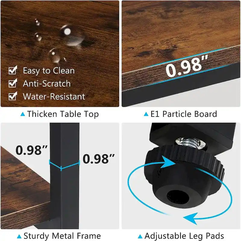 Mesa consola extra larga de 70.9 pulgadas con estantes de almacenamiento de madera de 3 niveles