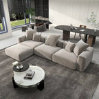 142 L-shape Oversized Corduroy Sectional Sofa Classic Deep Couch with Ottoman