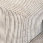 142 Sofá Seccional Oversized en Pana con Forma de L, Clásico y Profundo, con Otomana