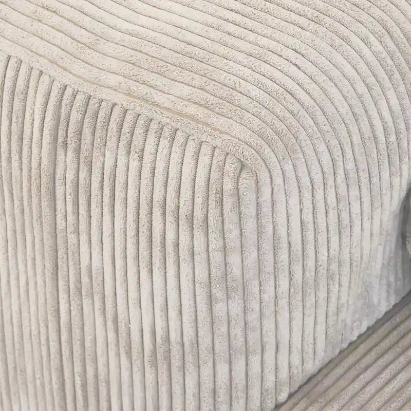 142 Sofá Seccional Oversized en Pana con Forma de L, Clásico y Profundo, con Otomana
