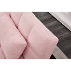 Sofá Cama Futón Convertible de Tela Teddy con Patas Metálicas Doradas