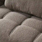 Sofá Cama Futón Convertible de Tela Teddy con Patas Metálicas Doradas