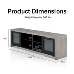 Mueble de TV de almacenamiento multifuncional de cristal contemporáneo de 71 pulgadas