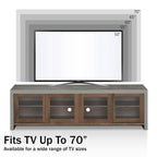 Mueble de TV de almacenamiento multifuncional de cristal contemporáneo de 71 pulgadas